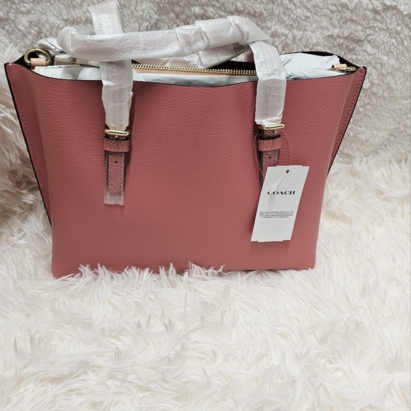 Coach Bags Mollie Tote Bag 25 ColorTaffy Leather Handbag Womens Fashion - Picture 15 of 15